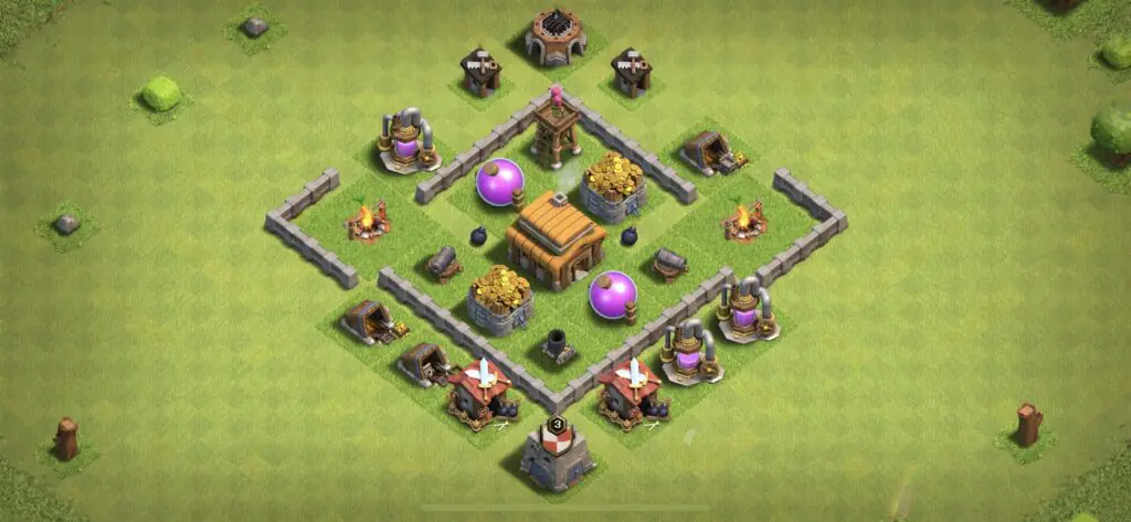 TH3 Farming Base - Top Town Hall 3 Farming Base with Link (#1) - Clash of Clans 2025​ TH3 Base