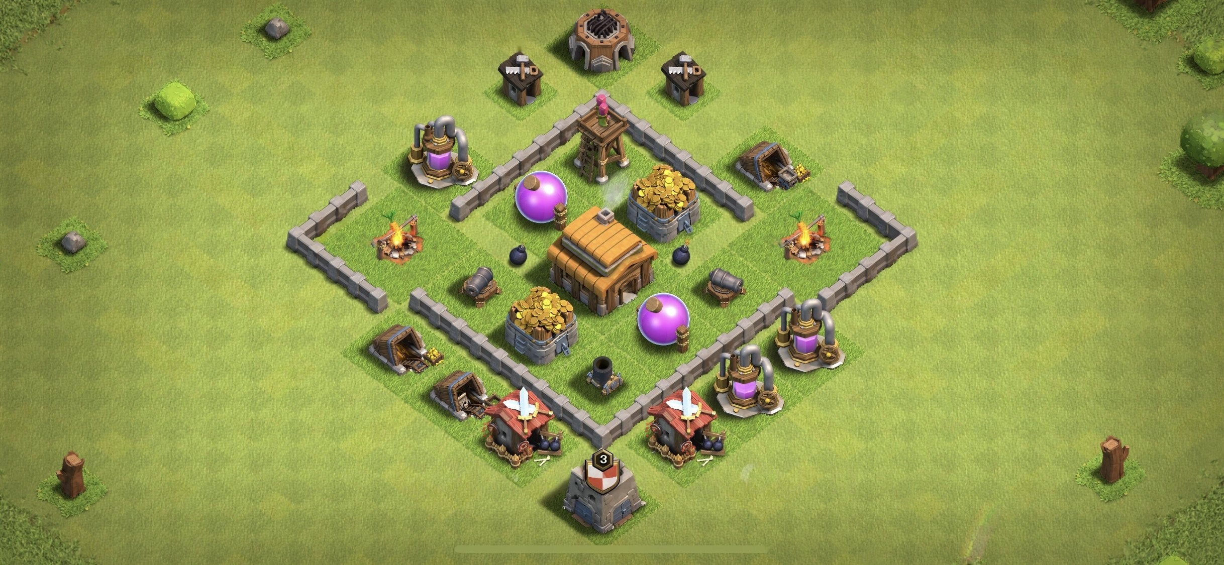 TH3 Farming Base - Top Town Hall 3 Farming Base with Link (#1) - Clash of Clans 2025​ TH3 Base