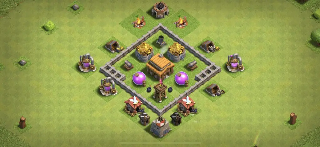 TH3 Farming Base - Top Town Hall 3 Farming Base with Link (#10) - Clash of Clans 2025​ TH3 Base