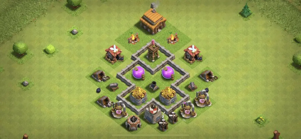 TH3 Farming Base - Top Town Hall 3 Farming Base with Link (#11) - Clash of Clans 2025​ TH3 Base