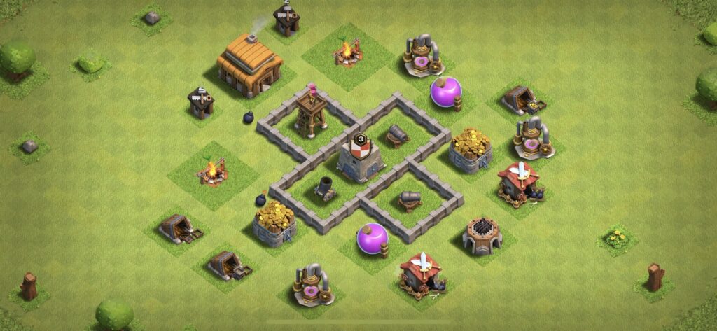TH3 Farming Base - Top Town Hall 3 Farming Base with Link (#12) - Clash of Clans 2025​ TH3 Base