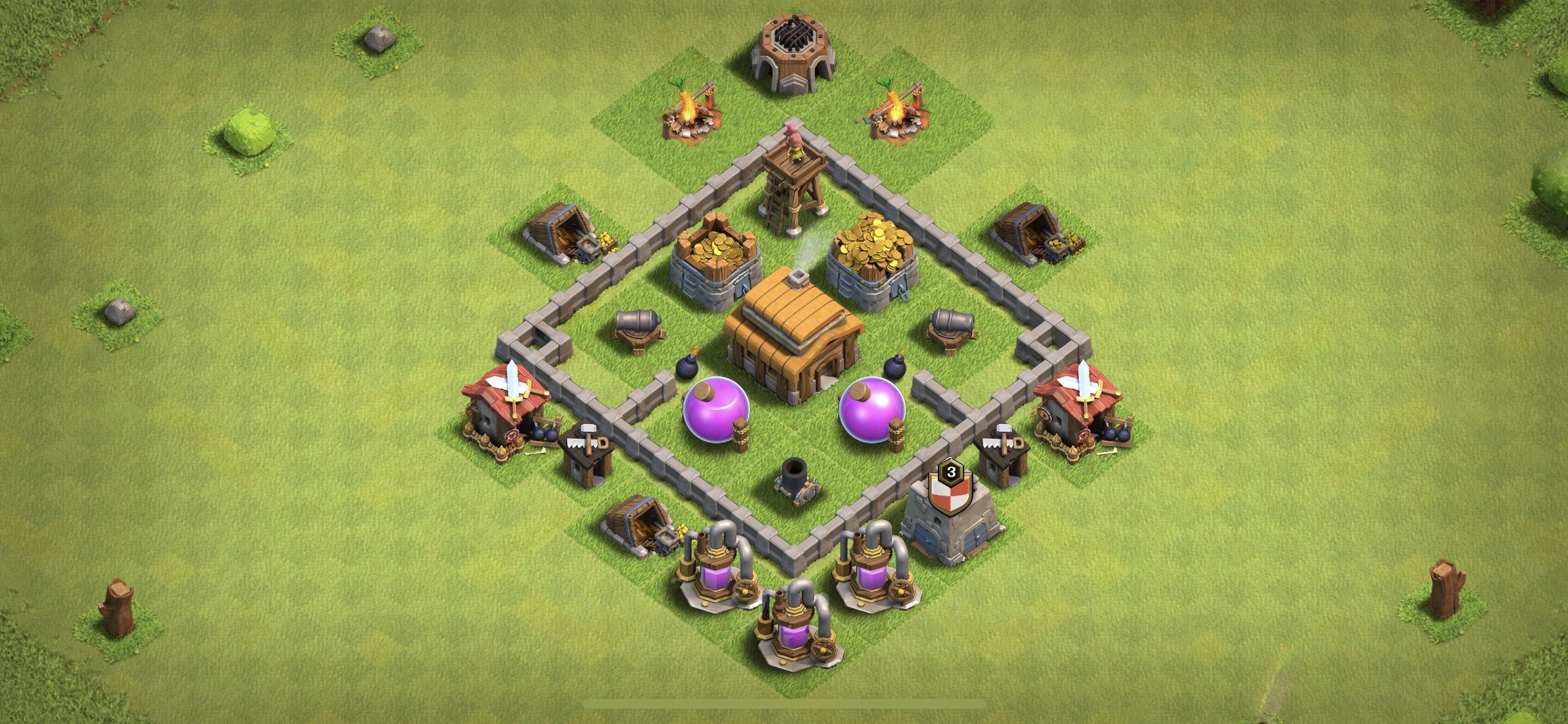 TH3 Farming Base - Top Town Hall 3 Farming Base with Link (#14) - Clash of Clans 2025​ TH3 Base