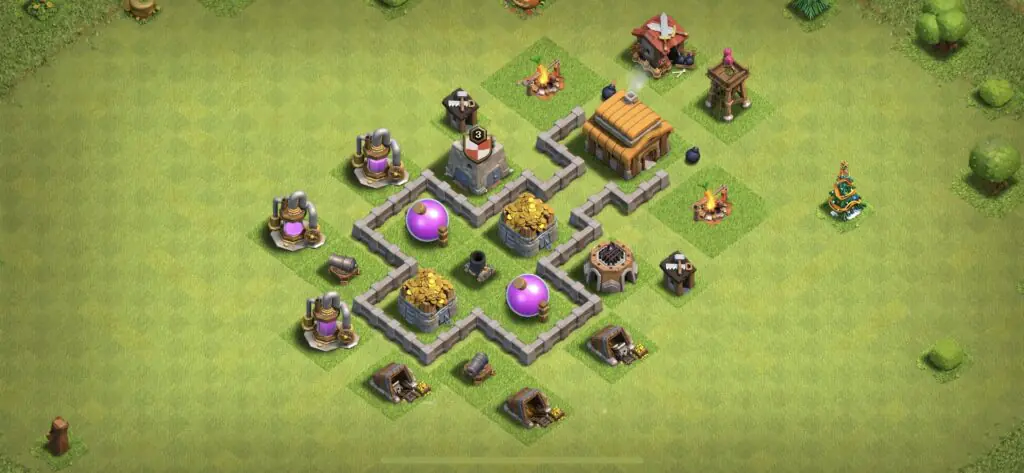 TH3 Farming Base - Top Town Hall 3 Farming Base with Link (#17) - Clash of Clans 2025​ TH3 Base