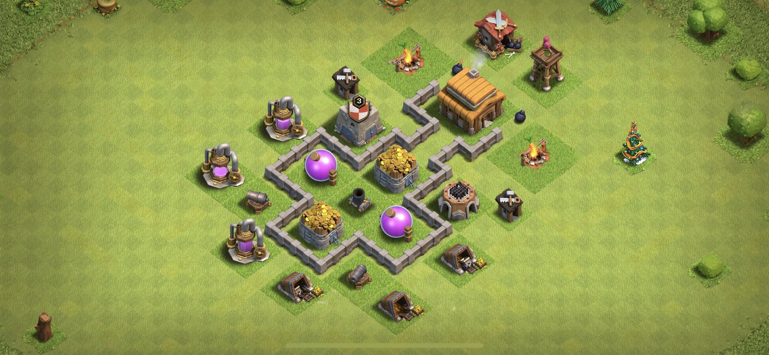 TH3 Farming Base - Top Town Hall 3 Farming Base with Link (#17) - Clash of Clans 2025​ TH3 Base
