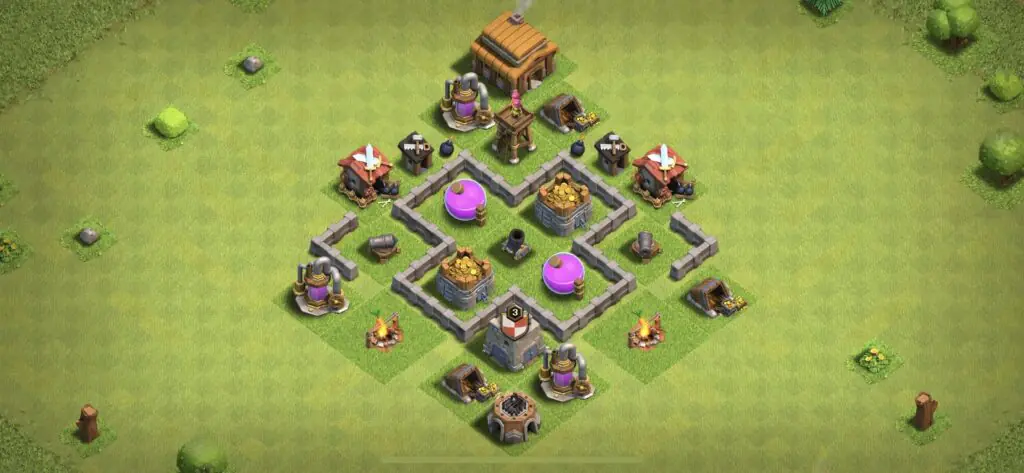 TH3 Farming Base - Top Town Hall 3 Farming Base with Link (#2) - Clash of Clans 2025​ TH3 Base