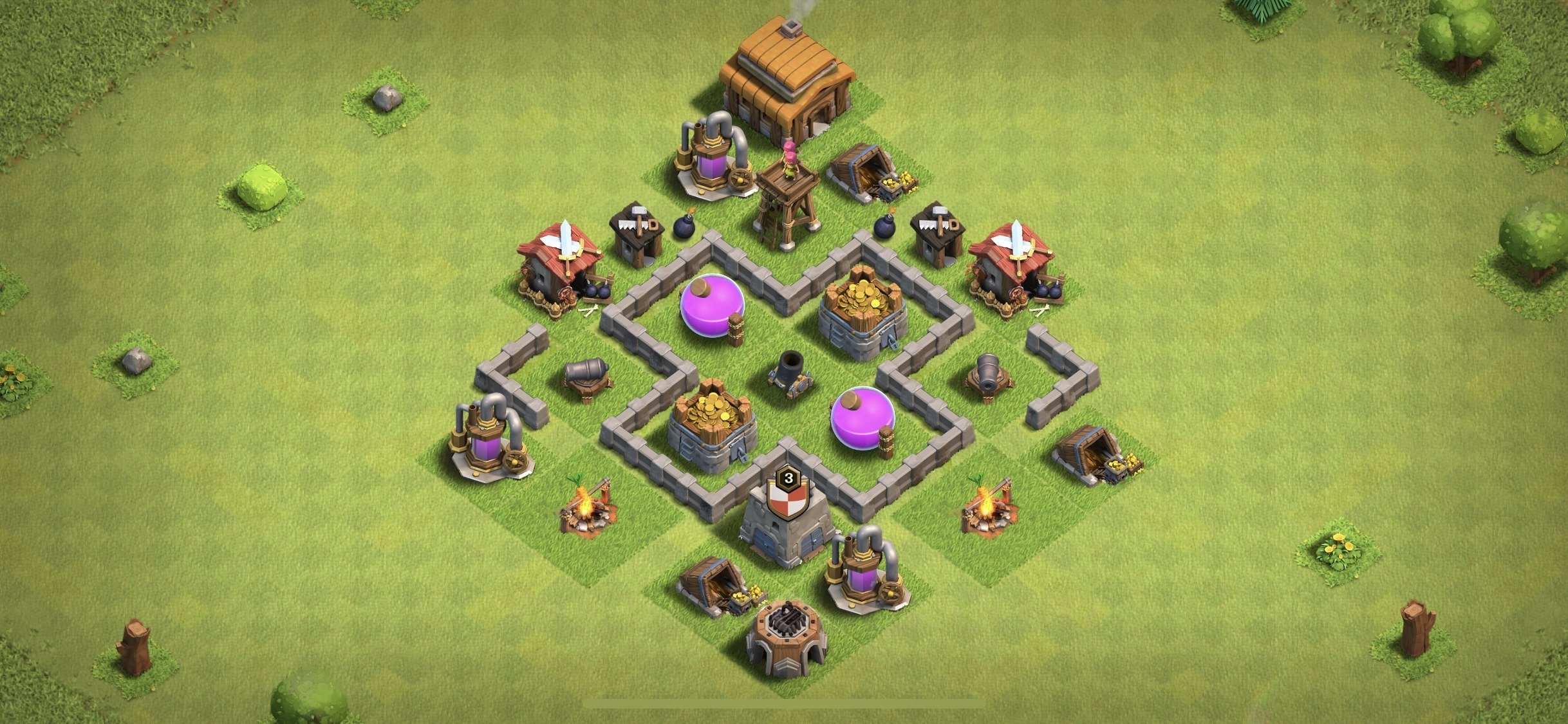 TH3 Farming Base - Top Town Hall 3 Farming Base with Link (#2) - Clash of Clans 2025​ TH3 Base