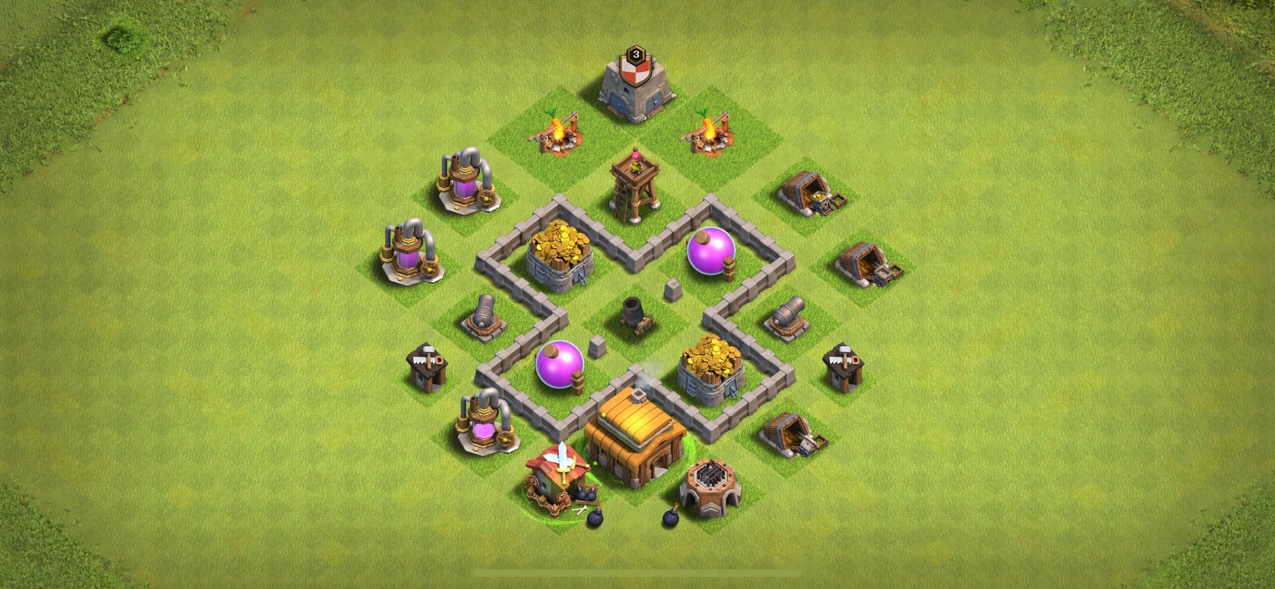 TH3 Farming Base - Top Town Hall 3 Farming Base with Link (#20) - Clash of Clans 2025​ TH3 Base