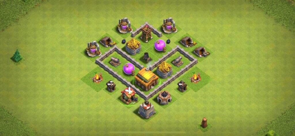 TH3 Farming Base - Top Town Hall 3 Farming Base with Link (#21) - Clash of Clans 2025​ TH3 Base