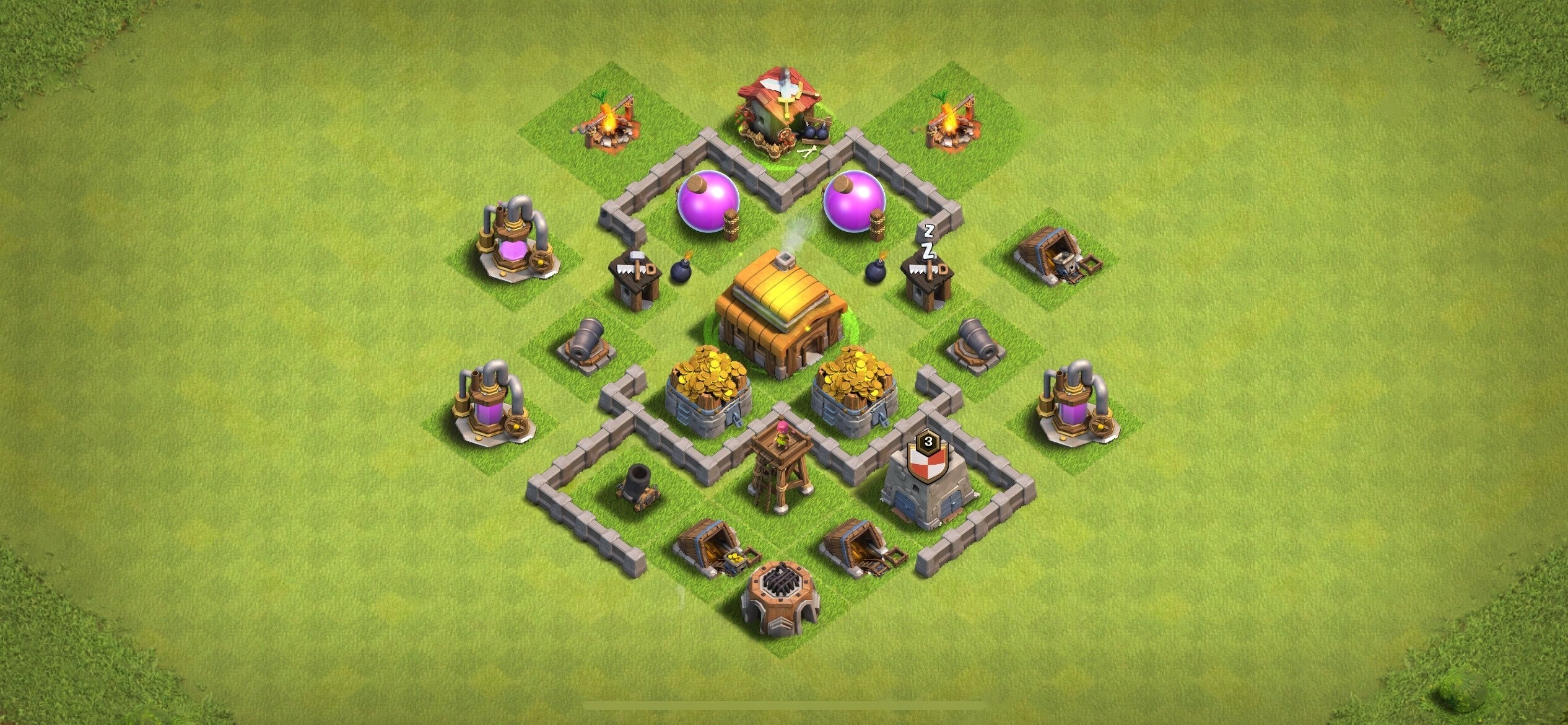 TH3 Farming Base - Top Town Hall 3 Farming Base with Link (#22) - Clash of Clans 2025​ TH3 Base