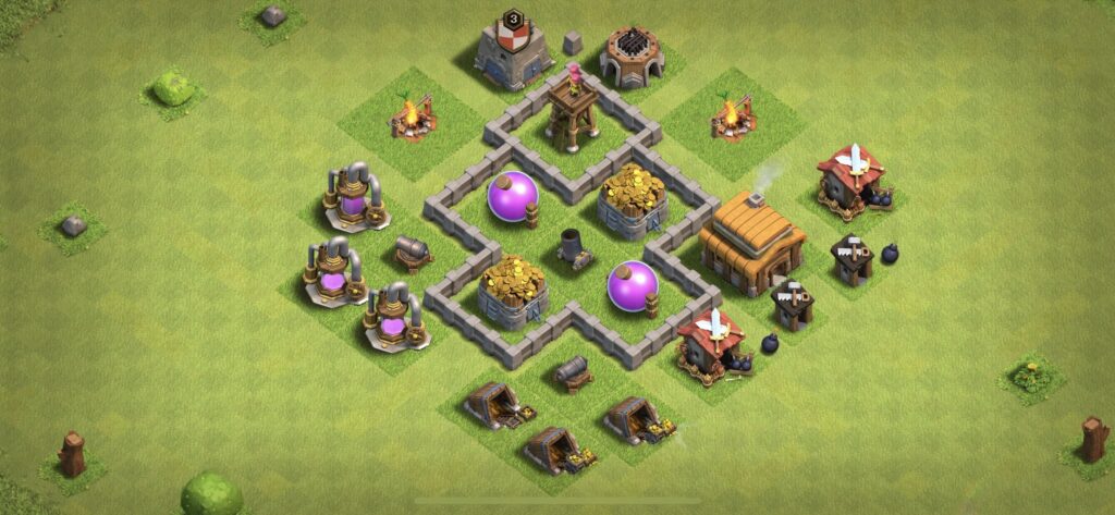 TH3 Farming Base - Top Town Hall 3 Farming Base with Link (#3) - Clash of Clans 2025​ TH3 Base