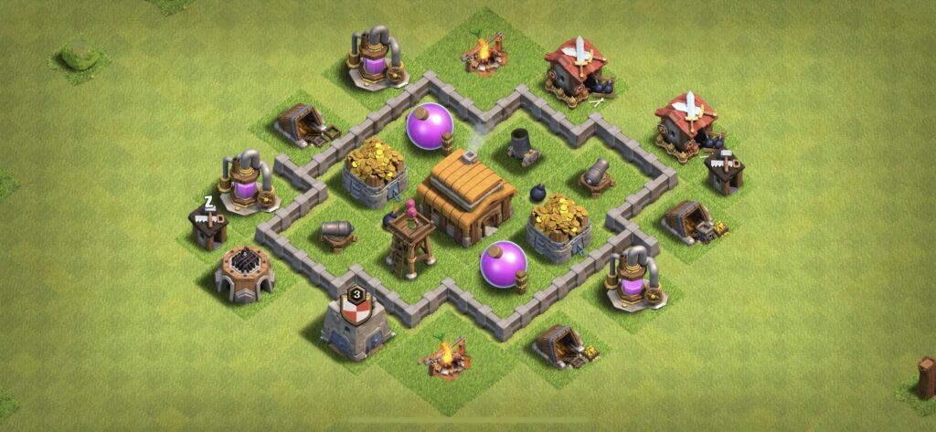 TH3 Farming Base - Top Town Hall 3 Farming Base with Link (#7) - Clash of Clans 2025​ TH3 Base