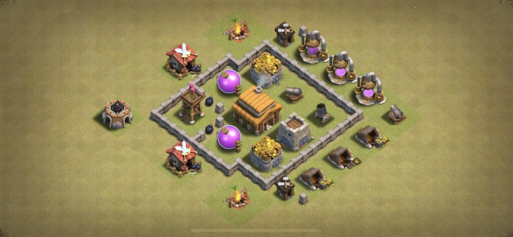 TH3 War Base - Top Town Hall 3 War Base with Link (#4) - Clash of Clans 2025​ TH3 Base