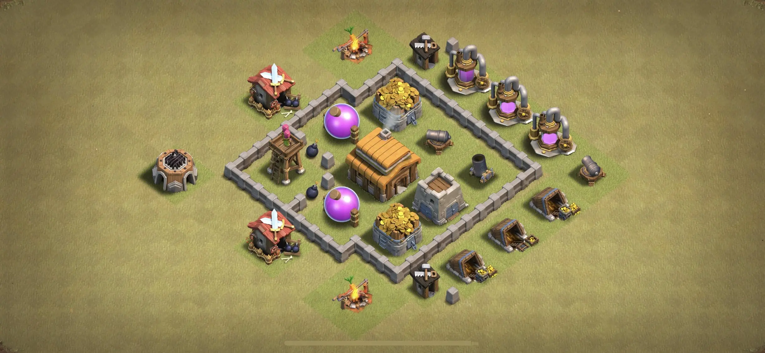 TH3 War Base - Top Town Hall 3 War Base with Link (#4) - Clash of Clans 2025​ TH3 Base