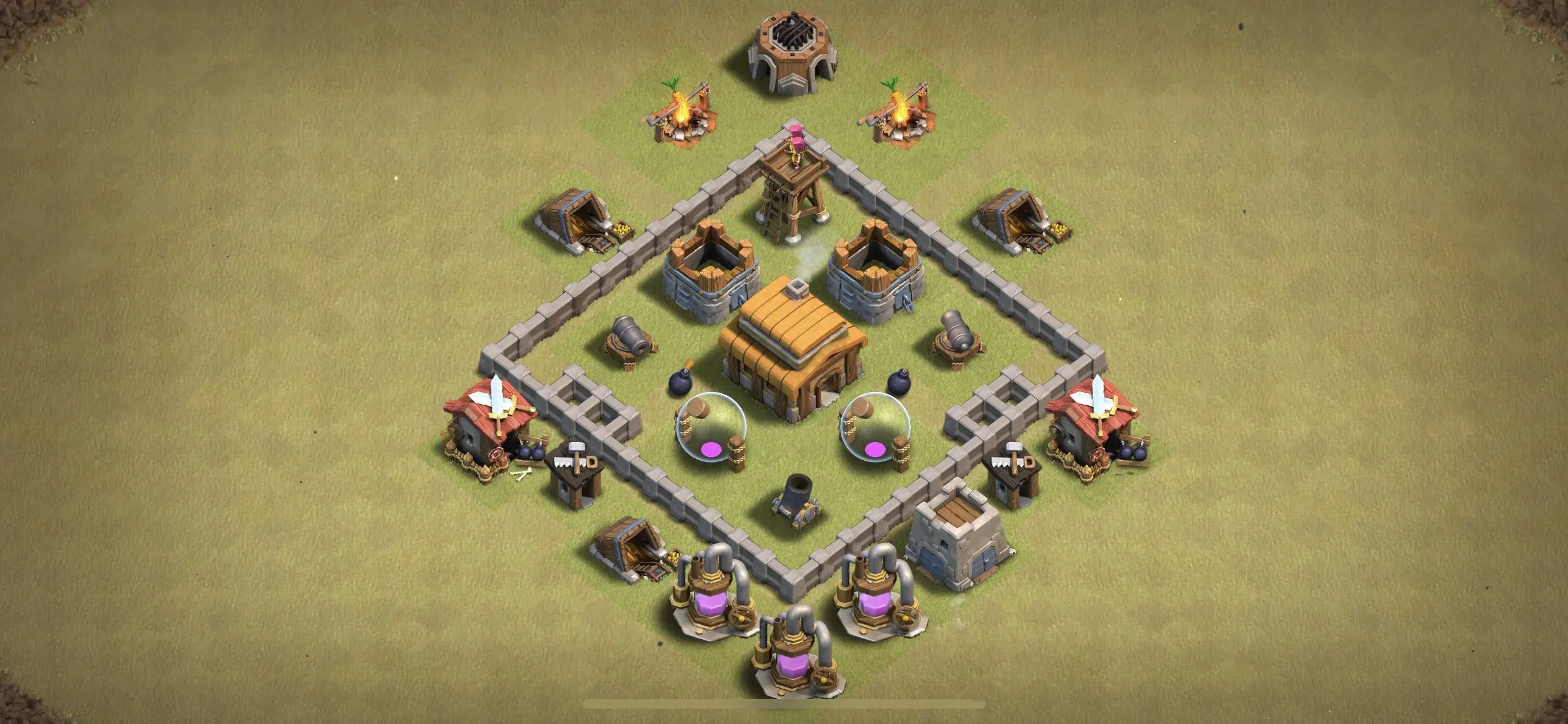 TH3 War Base - Top Town Hall 3 War Base with Link (#8) - Clash of Clans 2025​ TH3 Base